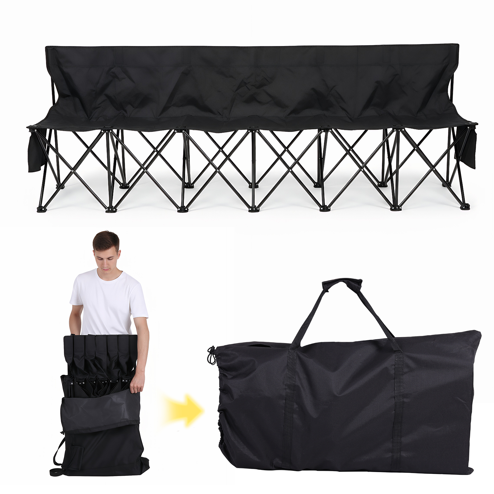 Foldable Sideline Bench with S - Outdoor Sport Bench のレビューと価格