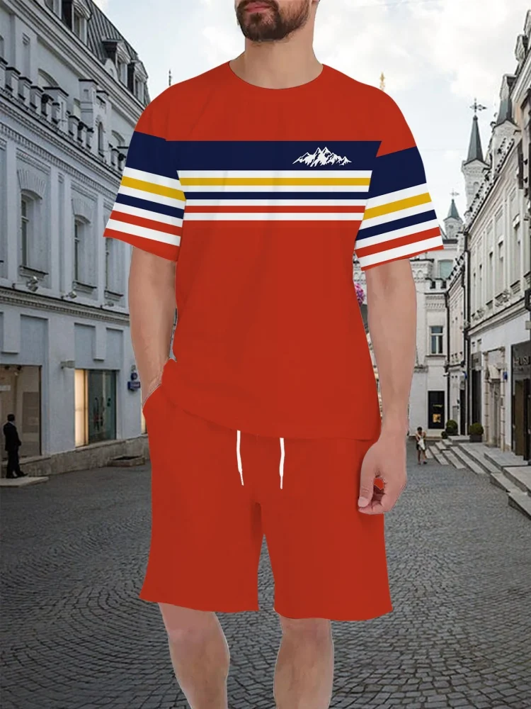 Stripe 3D Print T-Shirt Men's  - Outdoor Sports Activities のレビューと価格