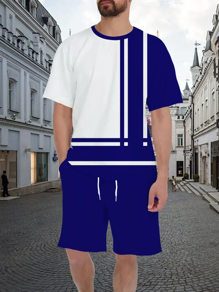 Stripe 3D Print T-Shirt Men's  - Outdoor Sports Activities のレビューと価格