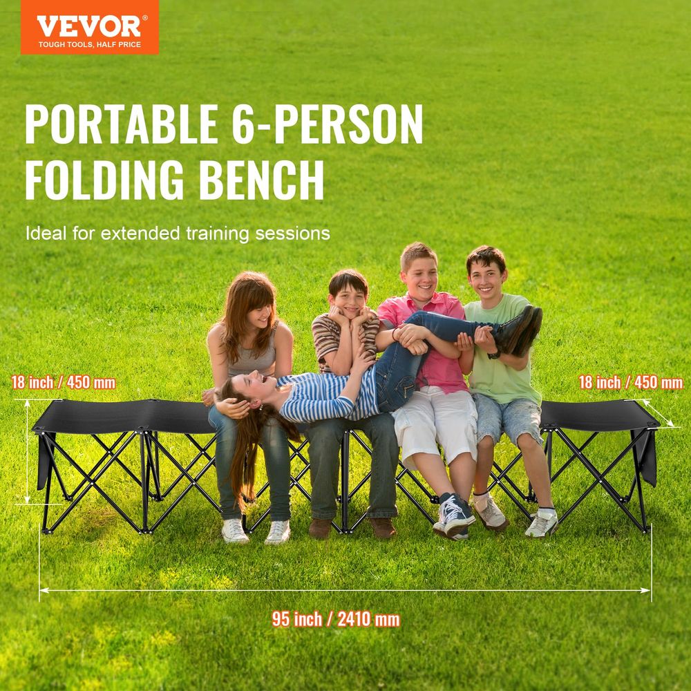 Portable Folding Bench, 6 Seat - Outdoor Sport Bench のレビューと価格